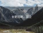 合肥招聘，国企