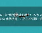 2021 年合肥供地计划曝光！55 宗 7546.57 亩地待售，九区供地详情一览