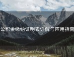 公积金缴纳证明表详解与应用指南