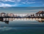 合肥市科技馆新馆钢结构工程天象厅屋面钢结构网架顺利吊装完成