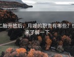 二胎开放后，月嫂的职责有哪些？快来了解一下