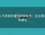 人力资源关键绩效指标表：企业成功的基石