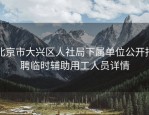 北京市大兴区人社局下属单位公开招聘临时辅助用工人员详情