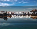 合肥二手群：闲置物品交易的热门平台，满足你的多样需求