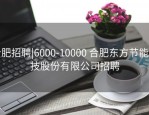 合肥招聘|6000-10000 合肥东方节能科技股份有限公司招聘