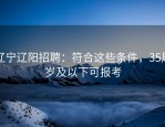 辽宁辽阳招聘：符合这些条件，35周岁及以下可报考