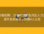 安徽招聘：2024年合肥包河区人力资源开发有限公司招聘4人公告