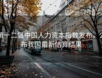 第十二届中国人力资本指数发布，公布我国最新估算结果