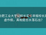 合肥工业大学副校长实名举报校长弄虚作假，真相是否水落石出？