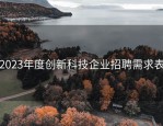 2023年度创新科技企业招聘需求表