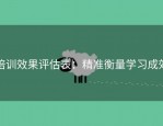 培训效果评估表：精准衡量学习成效