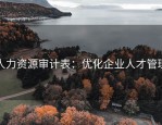 人力资源审计表：优化企业人才管理