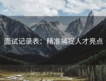 面试记录表：精准捕捉人才亮点