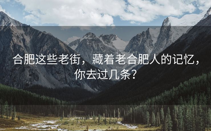 合肥这些老街,藏着老合肥人的记忆,你去过几条? 合肥这些老街,藏着老合肥人的记忆,你去过几条?