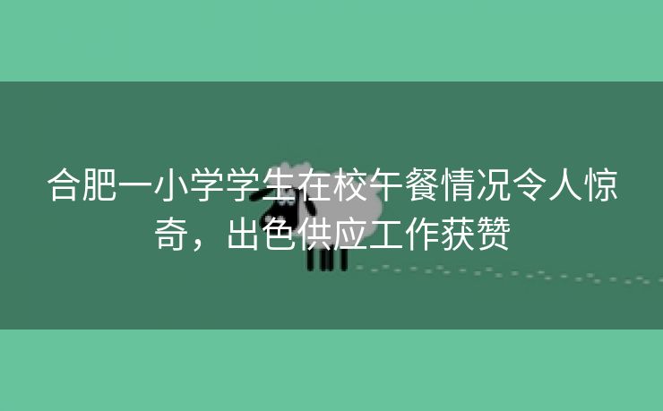 合肥一小学学生在校午餐情况令人惊奇,出色供应工作获赞 合肥一小学学生在校午餐情况令人惊奇,出色供应工作获赞