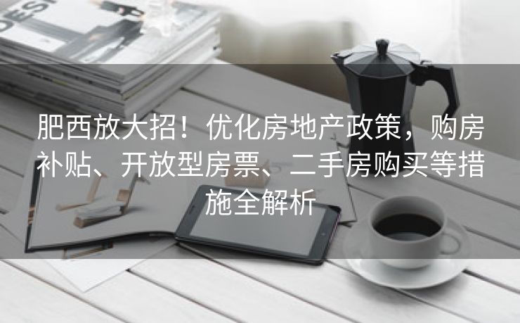 肥西放大招!优化房地产政策,购房补贴、开放型房票、二手房购买等措施全解析 肥西放大招!优化房地产政策,购房补贴、开放型房票、二手房购买等措施全解析