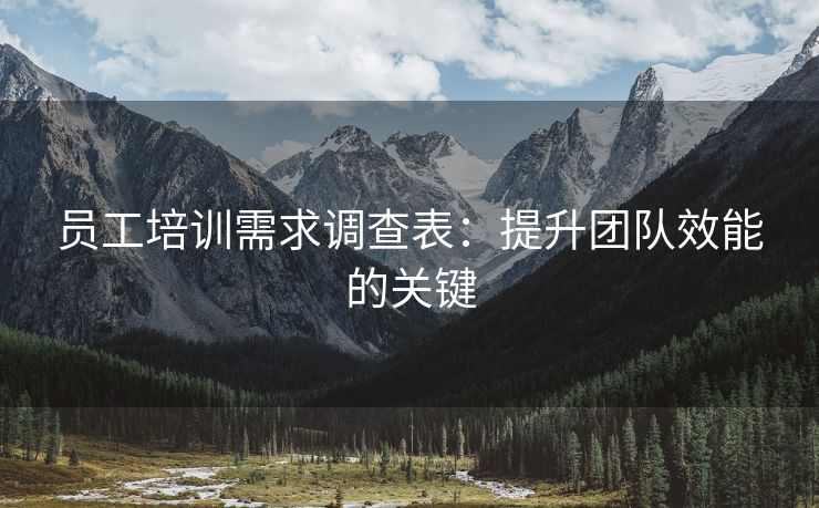 员工培训需求调查表:提升团队效能的关键 员工培训需求调查表:提升团队效能的关键