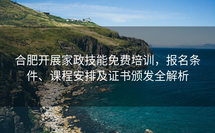 合肥开展家政技能免费培训，报名条件、课程安排及证书颁发全解析