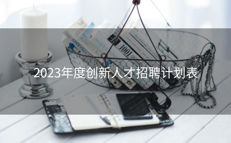 2023年度创新人才招聘计划表 2023年度创新人才招聘计划表