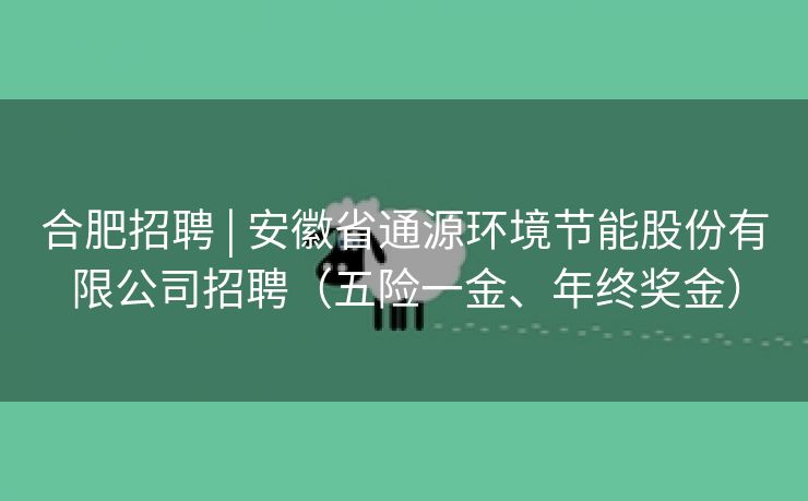 合肥招聘 | 安徽省通源环境节能股份有限公司招聘(五险一金、年终奖金) 合肥招聘 | 安徽省通源环境节能股份有限公司招聘(五险一金、年终奖金)