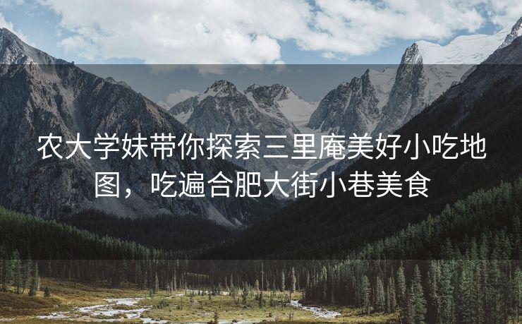 农大学妹带你探索三里庵美好小吃地图,吃遍合肥大街小巷美食 农大学妹带你探索三里庵美好小吃地图,吃遍合肥大街小巷美食