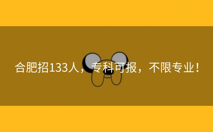 合肥招133人,专科可报,不限专业! 合肥招133人,专科可报,不限专业!