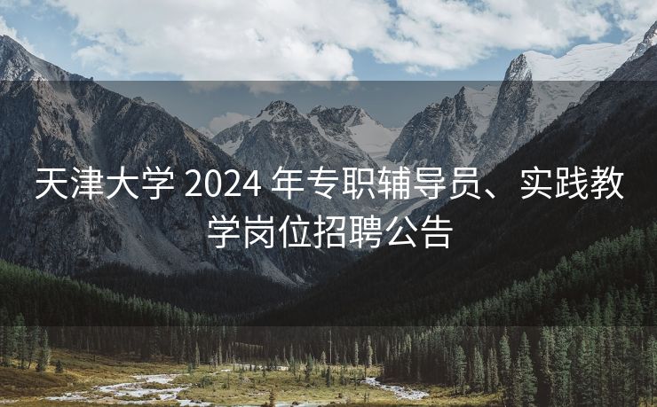 天津大学 2024 年专职辅导员、实践教学岗位招聘公告 天津大学 2024 年专职辅导员、实践教学岗位招聘公告