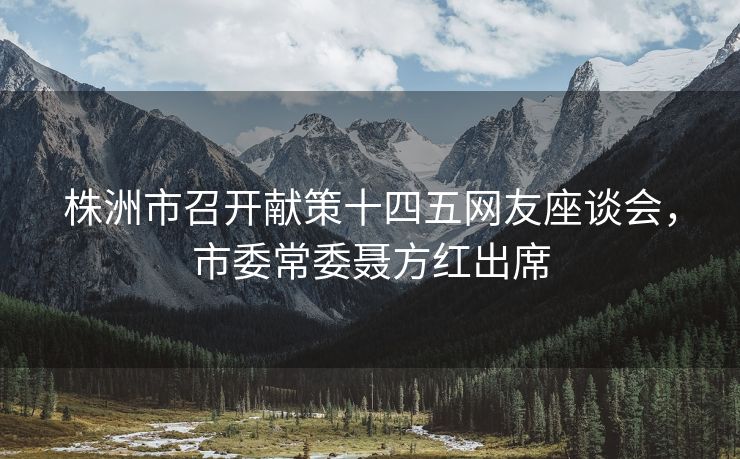 株洲市召开献策十四五网友座谈会,市委常委聂方红出席 株洲市召开献策十四五网友座谈会,市委常委聂方红出席