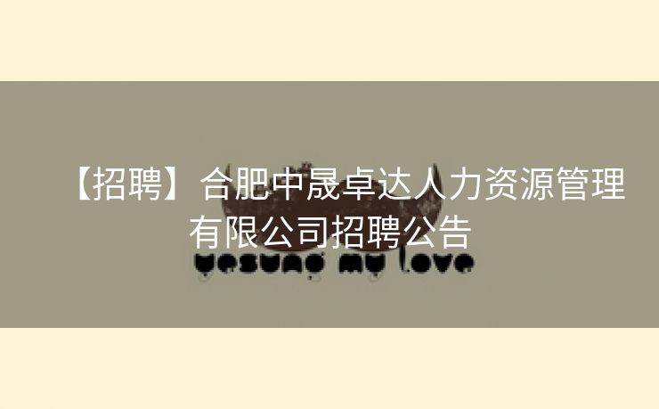 【招聘】合肥中晟卓达人力资源管理有限公司招聘公告 【招聘】合肥中晟卓达人力资源管理有限公司招聘公告