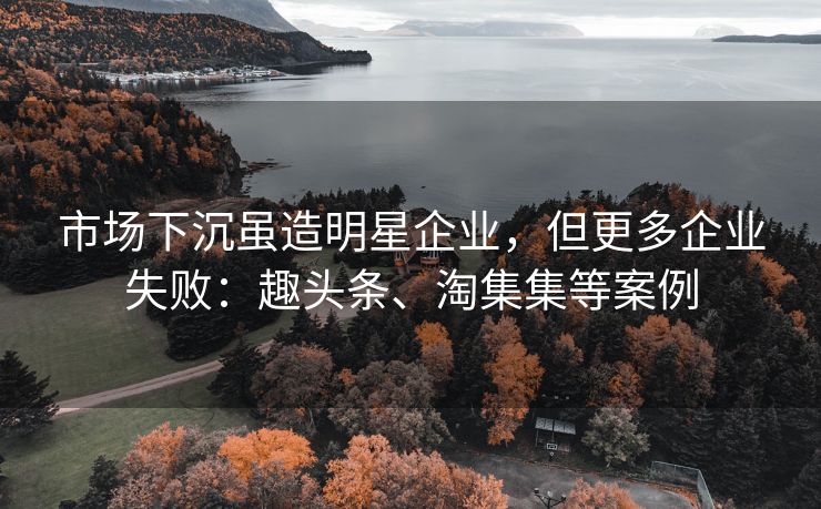 市场下沉虽造明星企业，但更多企业失败：趣头条、淘集集等案例