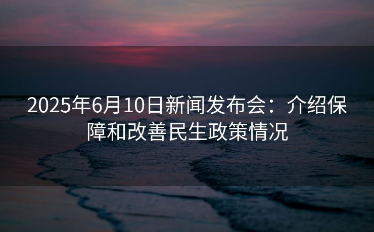 2025年6月10日新闻发布会:介绍保障和改善民生政策情况 2025年6月10日新闻发布会:介绍保障和改善民生政策情况