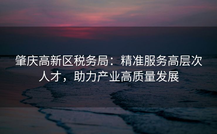 肇庆高新区税务局:精准服务高层次人才,助力产业高质量发展 肇庆高新区税务局:精准服务高层次人才,助力产业高质量发展