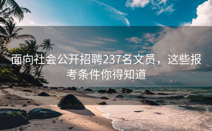 面向社会公开招聘237名文员，这些报考条件你得知道