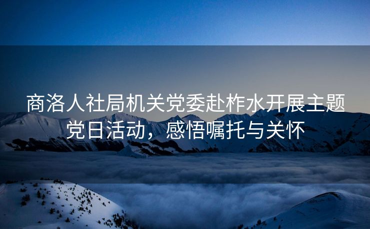 商洛人社局机关党委赴柞水开展主题党日活动,感悟嘱托与关怀 商洛人社局机关党委赴柞水开展主题党日活动,感悟嘱托与关怀