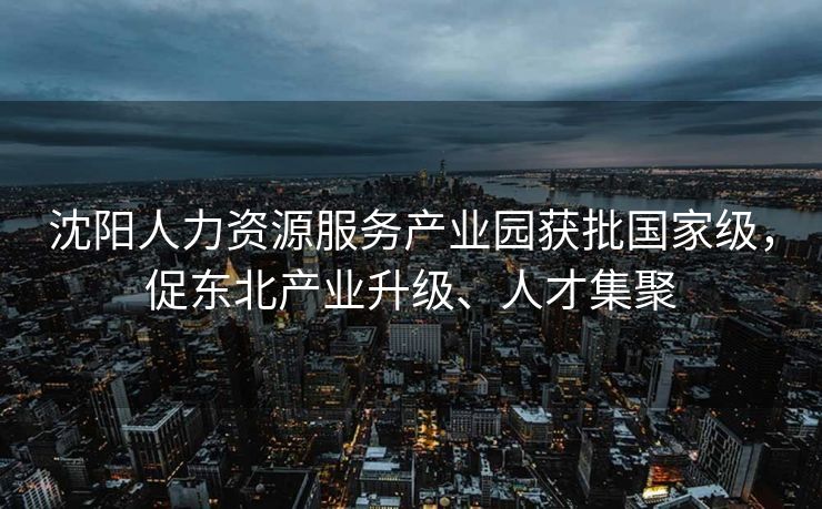沈阳人力资源服务产业园获批国家级,促东北产业升级、人才集聚 沈阳人力资源服务产业园获批国家级,促东北产业升级、人才集聚