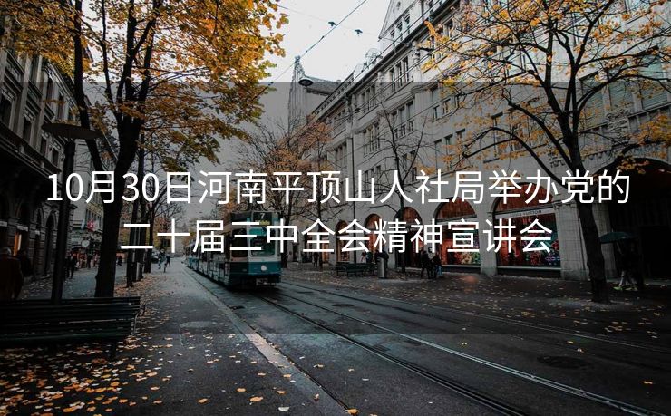 10月30日河南平顶山人社局举办党的二十届三中全会精神宣讲会 10月30日河南平顶山人社局举办党的二十届三中全会精神宣讲会