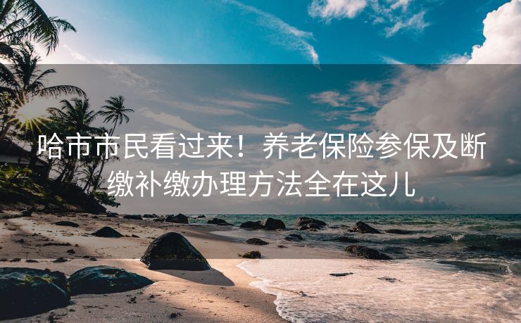 哈市市民看过来!养老保险参保及断缴补缴办理方法全在这儿 哈市市民看过来!养老保险参保及断缴补缴办理方法全在这儿